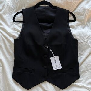 Cos Black Button-Up tailored Vest size 6